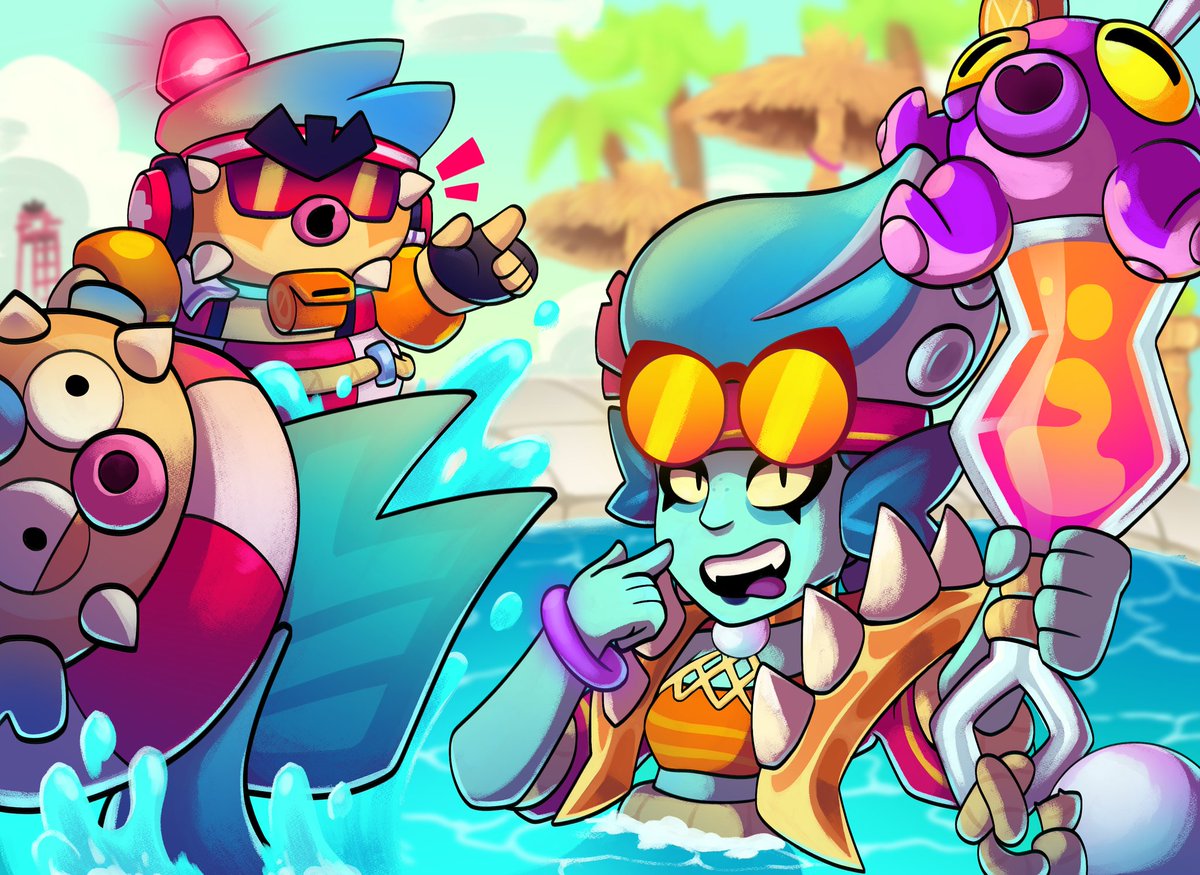 SIREN AMBER & PUFFER P ARE HERE! 🪸🐡🪼 ⬇️You can vote for them here⬇️ make.supercell.com/en/creation/si… make.supercell.com/en/creation/pu… #BrawlStarsArt #SupercellMAKE