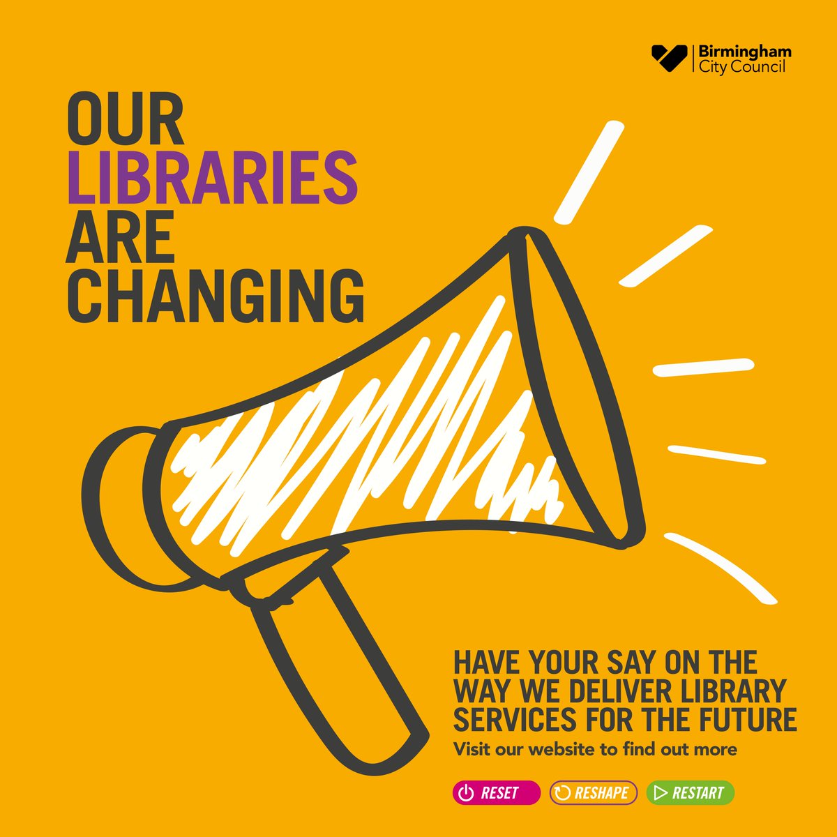 🗣️ We are currently consulting on future options to delivery library services and meet budget savings. Take part in the survey and join one of our online consultations. For further info visit the link in comments.