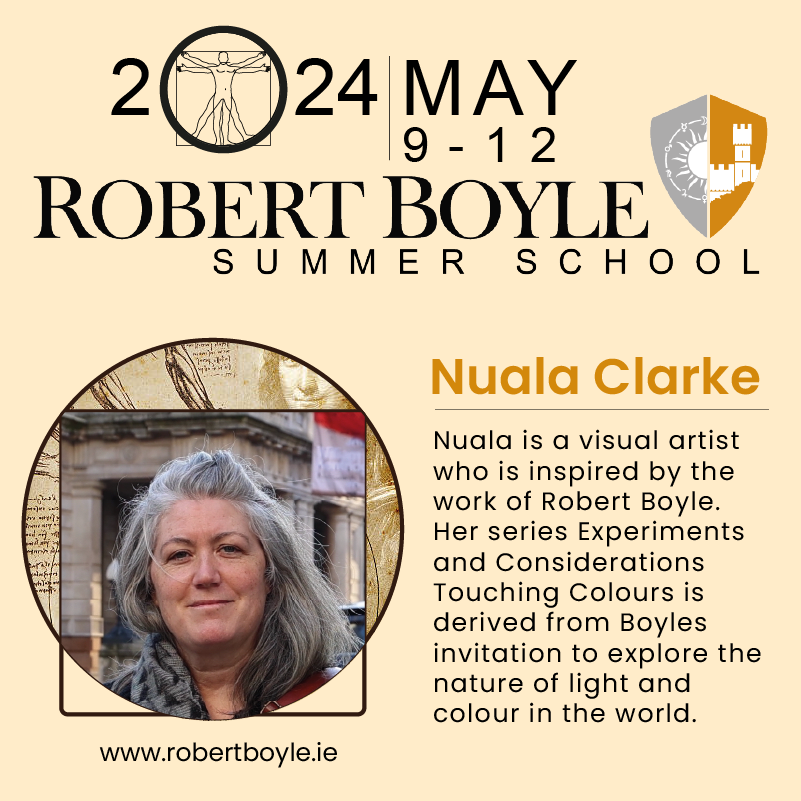 Delighted to announce that Nuala Clarke - visual artist and Dr Matthew Landrus - historian, will speak at the #RBSS24 taking place on the 9 – 12 May in Waterford and Lismore. Booking and programme at robertboyle.ie @LismoreHC @WaterfordCounci