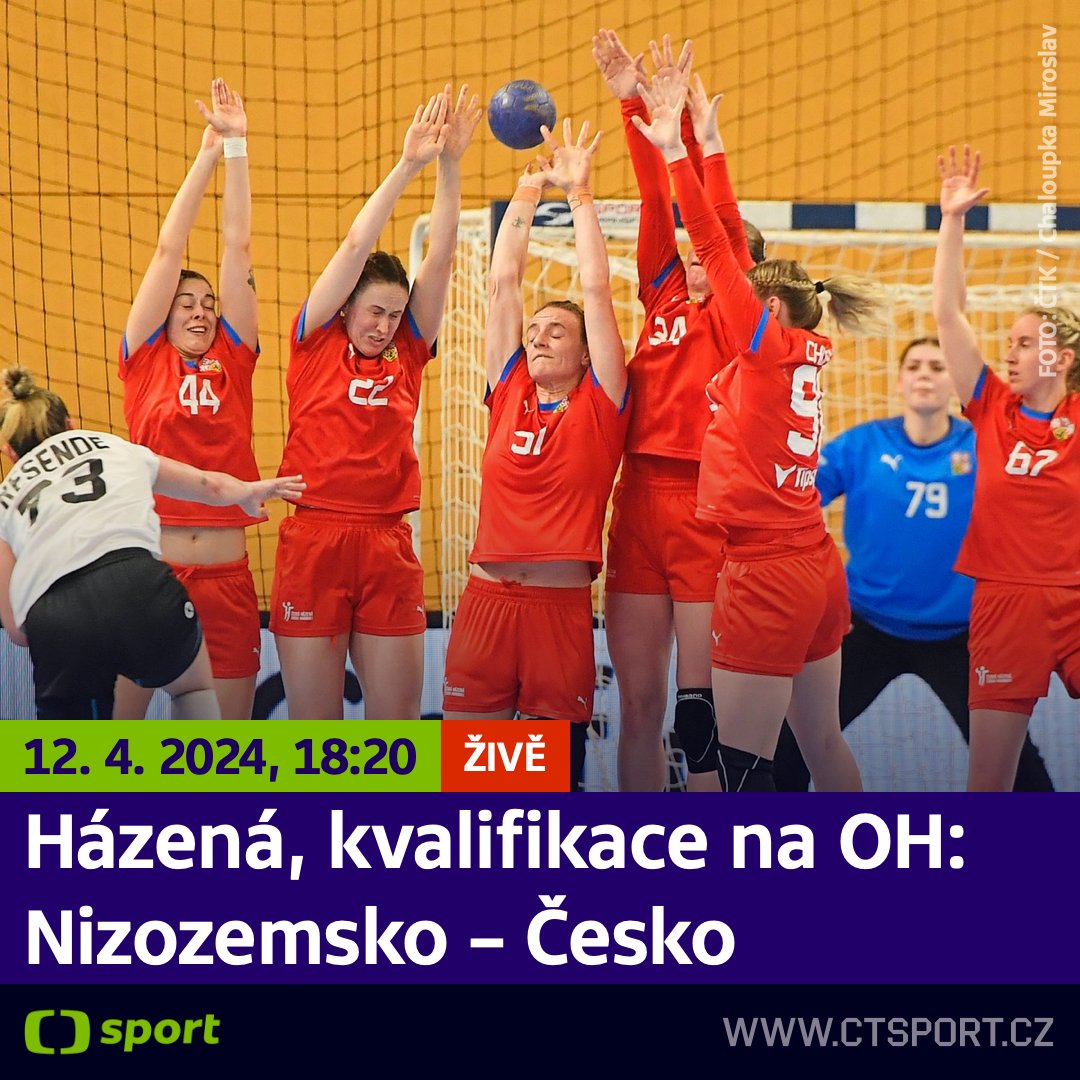 České házenkářky čeká druhé utkání kvalifikace na olympijské hry. Jejich soupeřkami budou Nizozemky. Zápas sledujte živě od 18:20 na 📺 ČT sport a ČT sport Plus. 🤾‍♀️