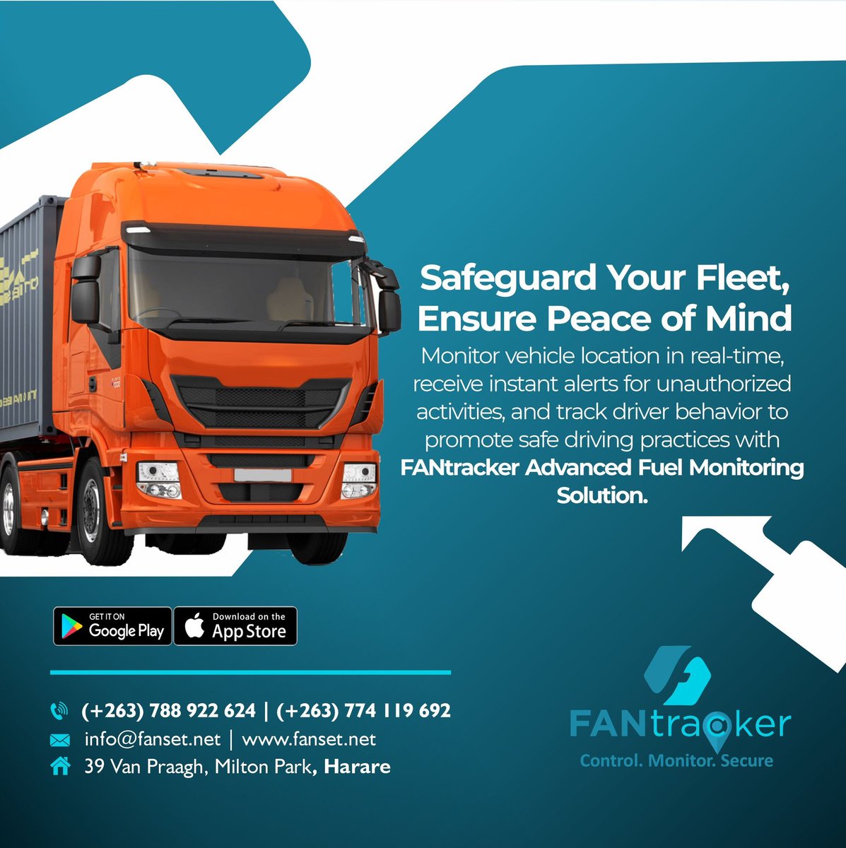 Enhance Control and Accountability with FANtracker Advanced Fuel Monitoring Solution for Your Fleet. Choose our system to secure your assets and protect your bottom line now. Contact FANtracker on +263778179409/ 0774119692 #FANtracker #FuelMonitoring #Vehicletracking