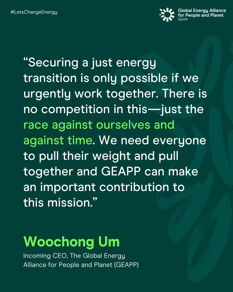 🔴JUST IN: We're excited to welcome Woochong Um as the new CEO of @EnergyAlliance! With 50+ partners & a significant impact on CO2 reduction, energy access & job creation, @EnergyAlliance is set to enter a transformative new era under Woochong Um's leadership. #LetsChangeEnergy