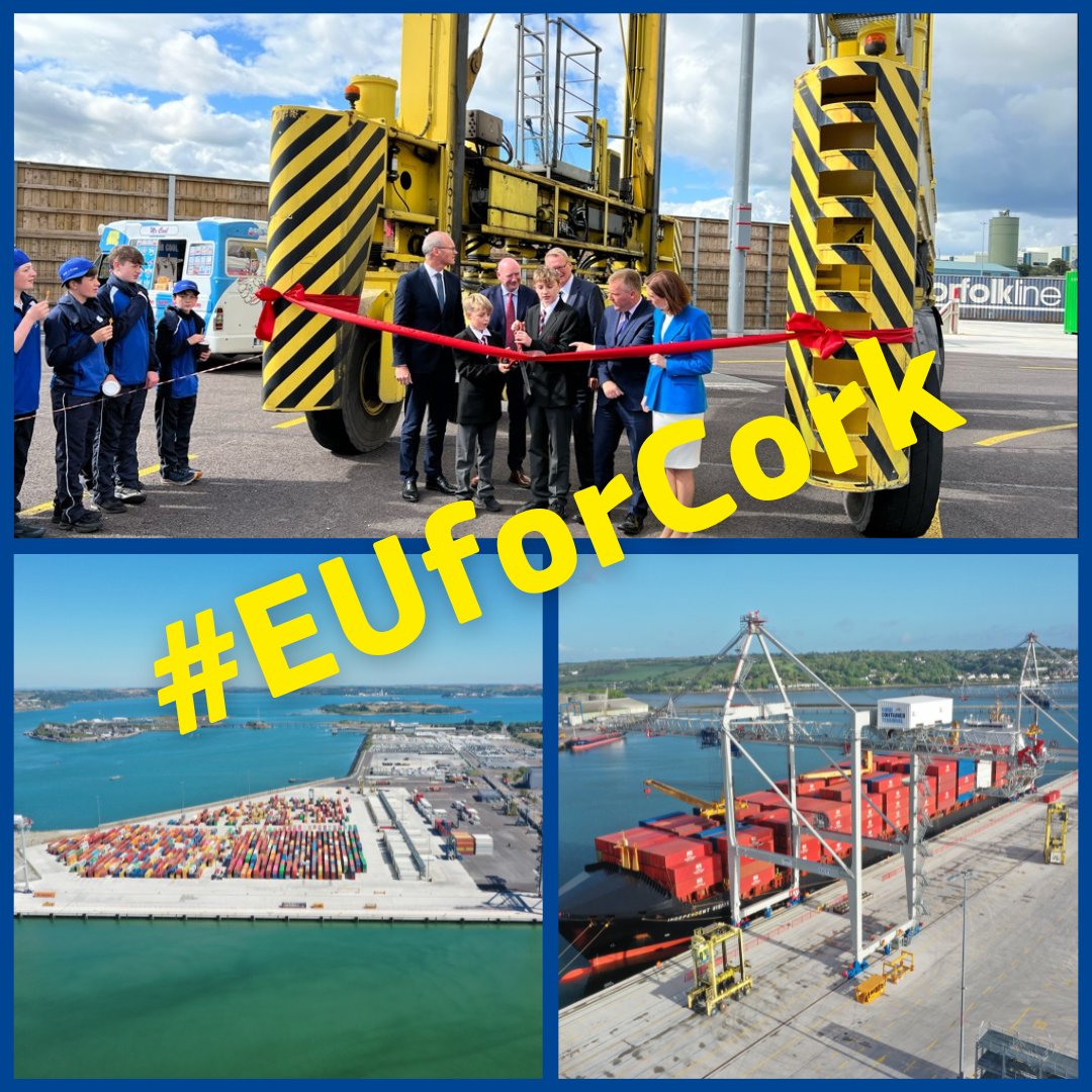#DYK that the 2 giant cranes that dominate the skyline of #Cork’s Container Terminal in Ringaskiddy were named by local children? Named after local giants, Mahain & Binne, the cranes form part of the EU-backed development of the Terminal. 👉europa.eu/!4MN4PG #EUforCork