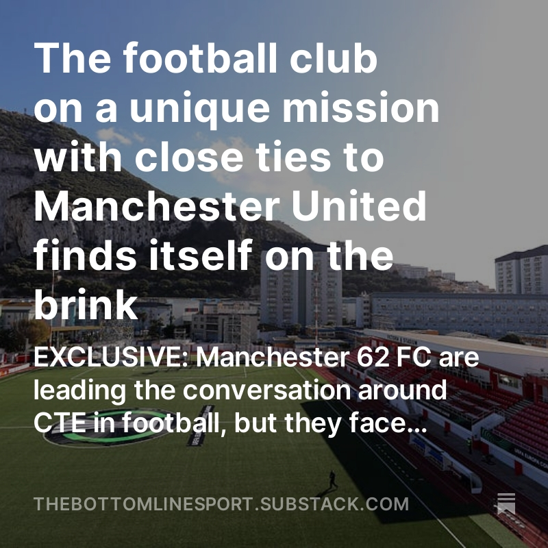 A Gibraltarian football top flight club that once shared the @ManUtd name with Busby's blessing, @Man62FC is facing its 'darkest hour' as they try and make an impact beyond the game. Latest Bottom Line. thebottomlinesport.substack.com/p/the-football…