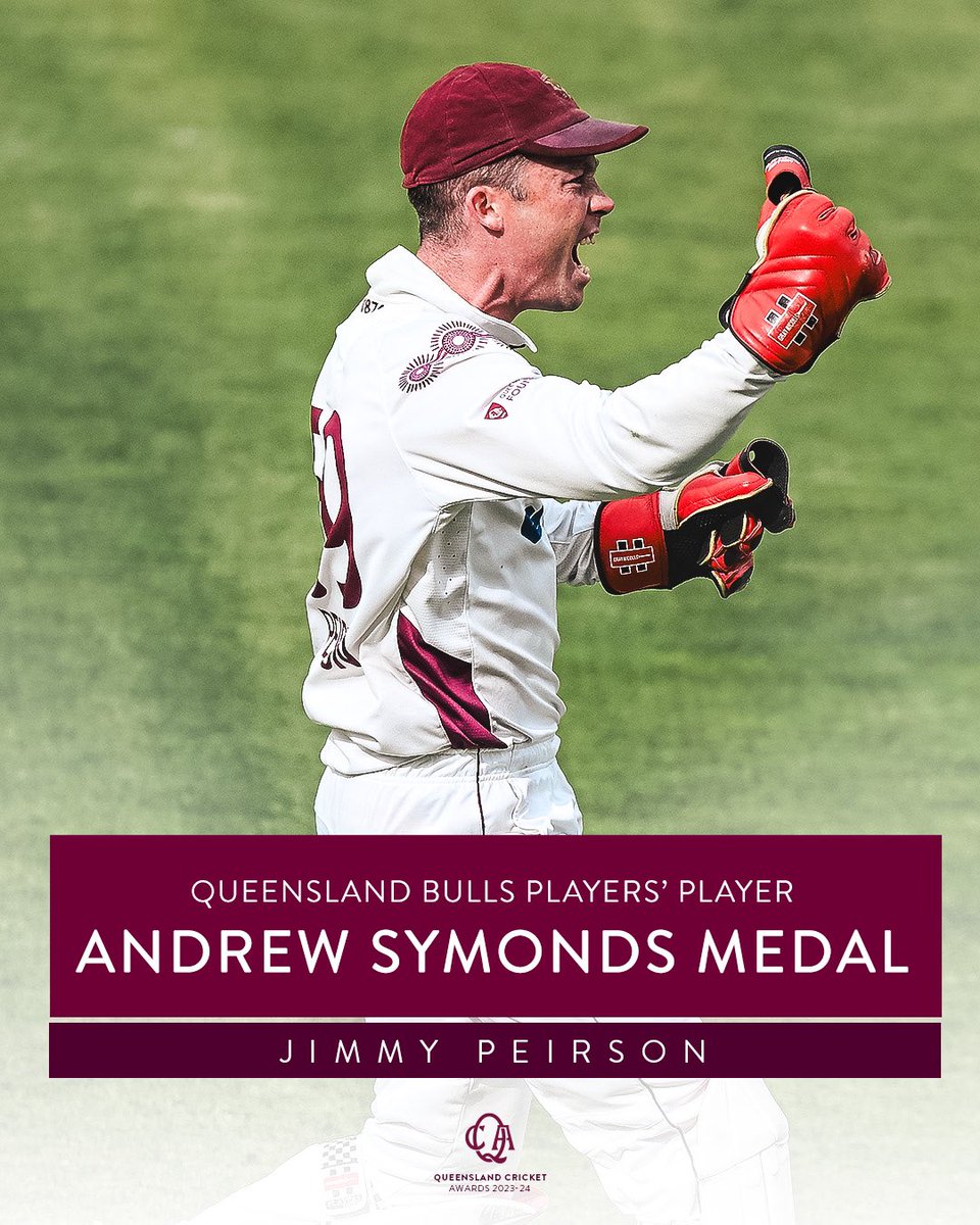 Our Andrew Symonds Medal recipient, Jimmy Peirson👏 #MaroonGrown #QCAwards24