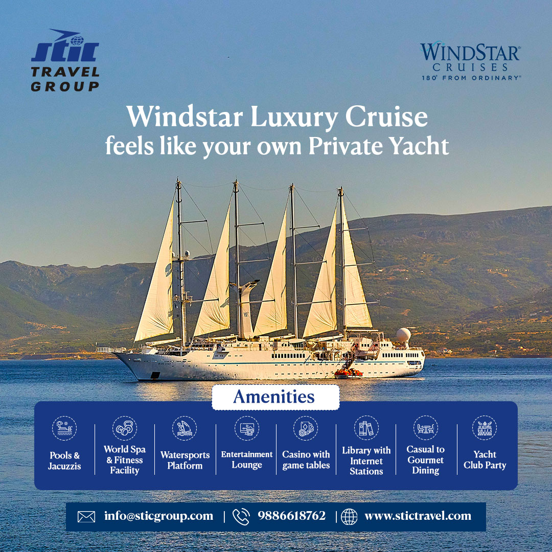 Windstar Cruise Feels Like Your Own Private Yacht🚢. No crowds, no hassles, no lines. Relax and enjoy life on deck under sail, sun, or stars🌟. 

Book Now - stictravel.com/cruises/windst… 

#SticTravel #SticTravelGroup #WindstarCruises #CruiseShip #vacation #Luxurytravel #holiday