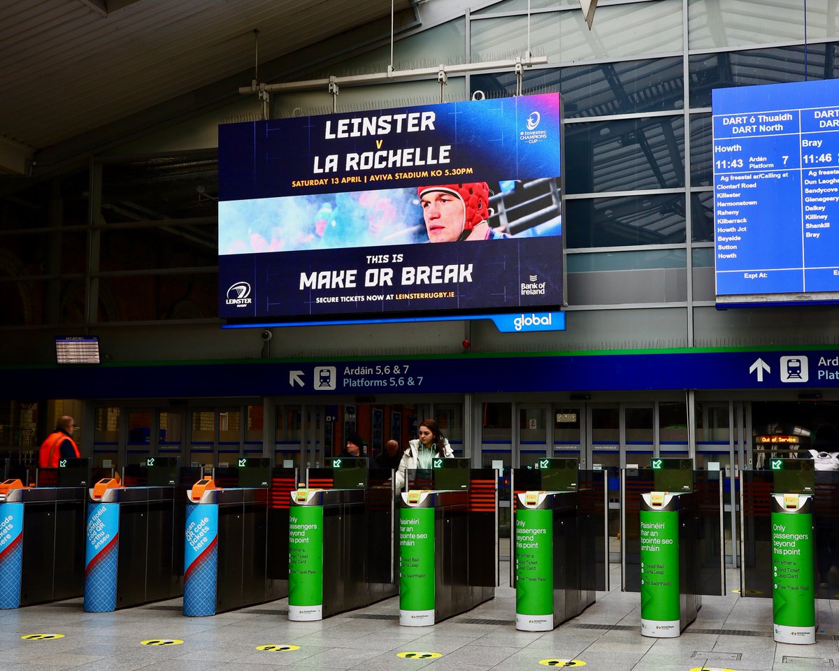 'Make or Break' for @leinsterrugby this weekend v La Rochelle in the @ChampionsCup quarter finals 🏉🏟️ #LEINSTER #digital #rail