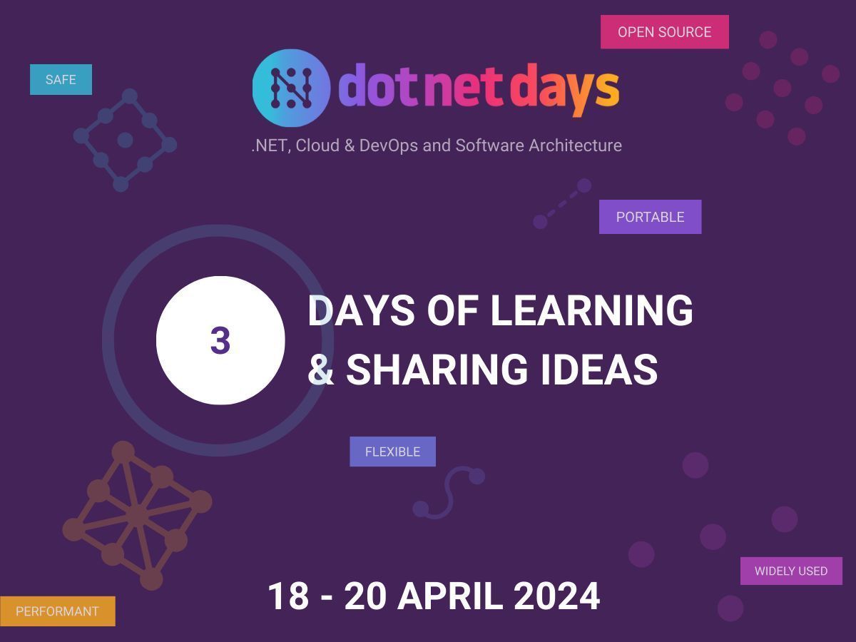 #dotnetdays 2024 is almost here 🔥 Next week we will #meet again in Iasi for 3-days packed with learning, networking, and lots of surprises. Are you ready?
 
Check out the latest updates on our website 👉 dotnetdays.ro.
See you there! 😍

#dotnet #technologyconference