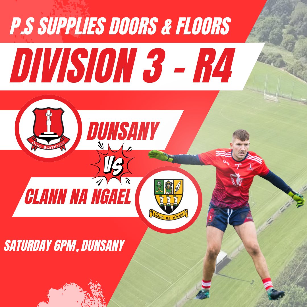Dunsany GAA (@dunsanygaa) on Twitter photo Were back in action tomorrow for round 4 of the Football League.
Dunsany 🆚 <a href="/clann_na/">Clann na nGael Meath</a>
🗓️ 13th April, 🕛 6PM 📍Dunsany
All support welcome 😎
🔴⚪️🏐 Were back in action tomorrow for round 4 of the Football League.
Dunsany 🆚 <a href="/clann_na/">Clann na nGael Meath</a>
🗓️ 13th April, 🕛 6PM 📍Dunsany
All support welcome 😎
🔴⚪️🏐