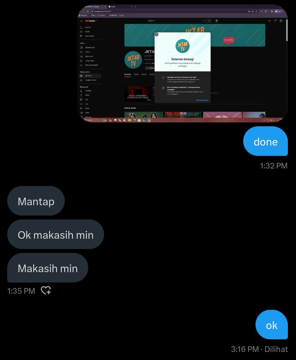 idolpolice_'s tweet image. Open membership jkt48 tv buat streaming theater selama 30 hari, harga cuma 90k aja udah bisa nonton semua show theater selama 30 hari, lebih hemat daripada beli satuan di Showroom
order DM/fasres ke t.me/polisiidol48 All Payment ready, Proses cepat

Sedikit Tstimoni