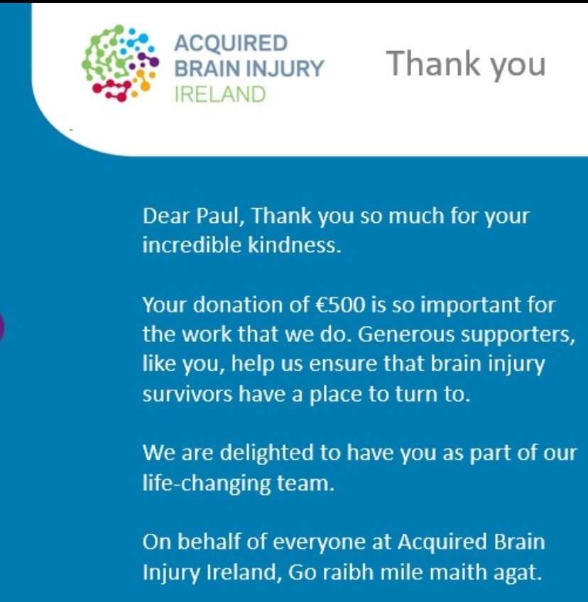 €500 transferred to @ABIIreland from the month of March Beanie sales. Thanks to everyone who purchased to date. Available in Claret, Green, Pink and Red. DM for details. Thanks.