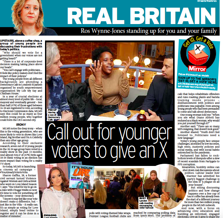 The non-partisan #GiveAnX is the biggest ever youth-led voter registration coalition... .@dailymirror proud to play our part with our Get ID, Get A Vote campaign act.38degrees.org.uk/act/get-id-get…