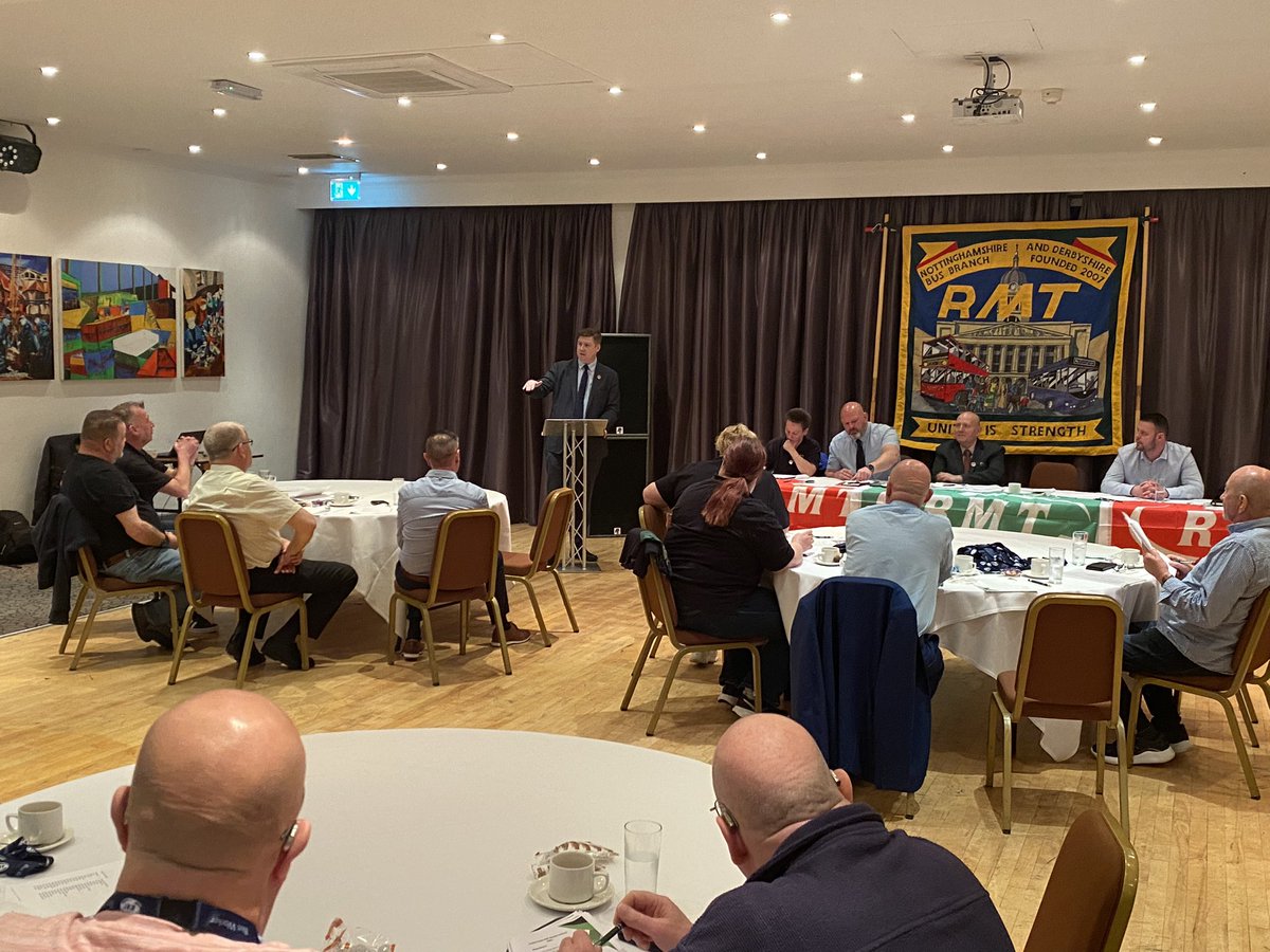 Senior Assistant General Secretary Eddie Dempsey delivering his report to this years RMT National Industrial Organising Conference of bus workers. #grimsby @RMTunion