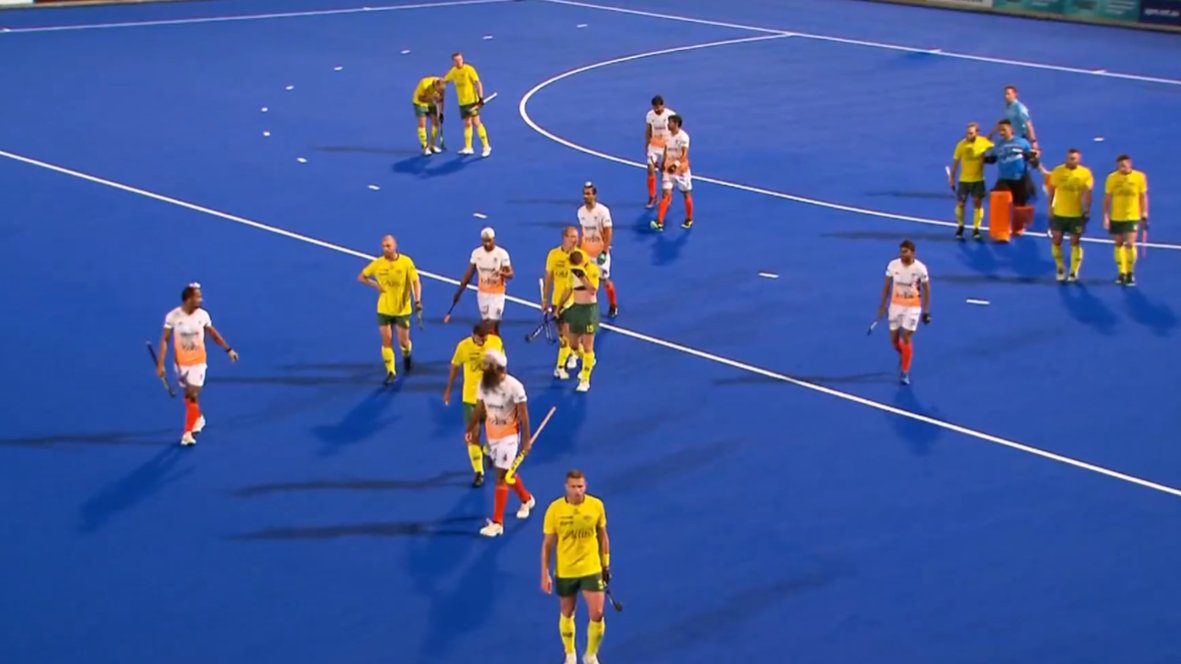 End of Q2 and it remains 1-1. #hockey #INDvAUS