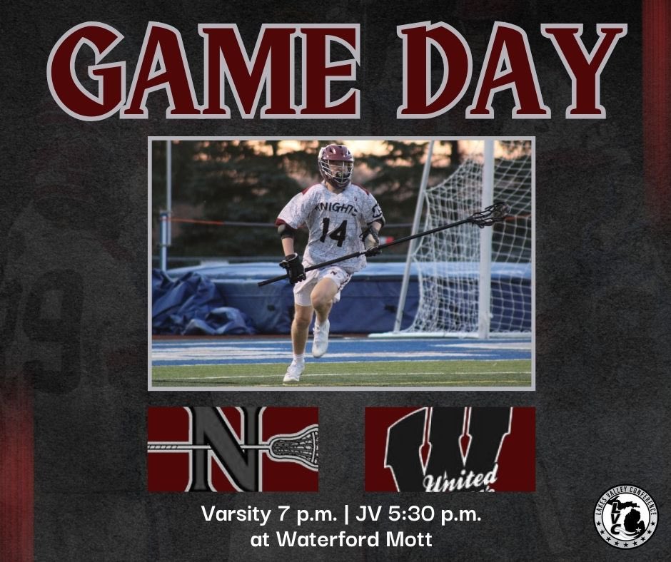 Game 5 🆚 Waterford United ⏰ Varsity 7 p.m./JV 5:30 p.m. 📍 Waterford Mott *️⃣ Lakes Valley Conference ⚔️ #AllIn