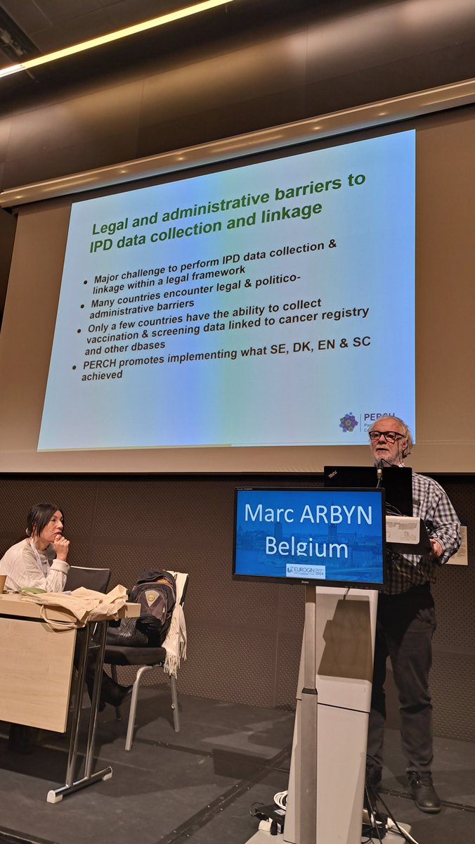 Marc Arbyn from Sciensano presented data from Individual patient data (IPD) in four European countries linking vaccination and cancer registries, which consistently demonstrate protection against invasive cervical cancer. See full article: bit.ly/EUROGIN2024 #HPV #EU4Health