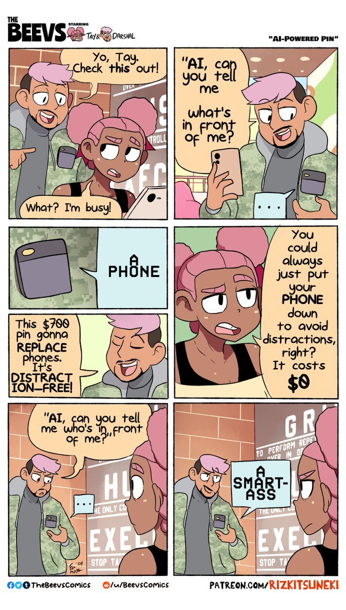 Humane AI: The $699 AI-powered pin that's supposed to 'replace phones' and 'fix our distractions' 🙄 #webcomic