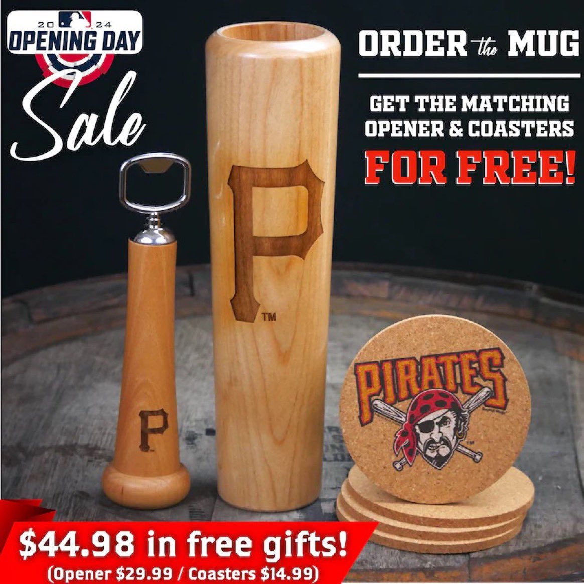 Take advantage of this deal and get equipped for the #MLB season. Get this matching mug, bottle opener and coaster of your favourite #MLB team(all teams available) and today you get it $70 instead of $115. #Ad dugoutmugs.com/products/mlb-t…