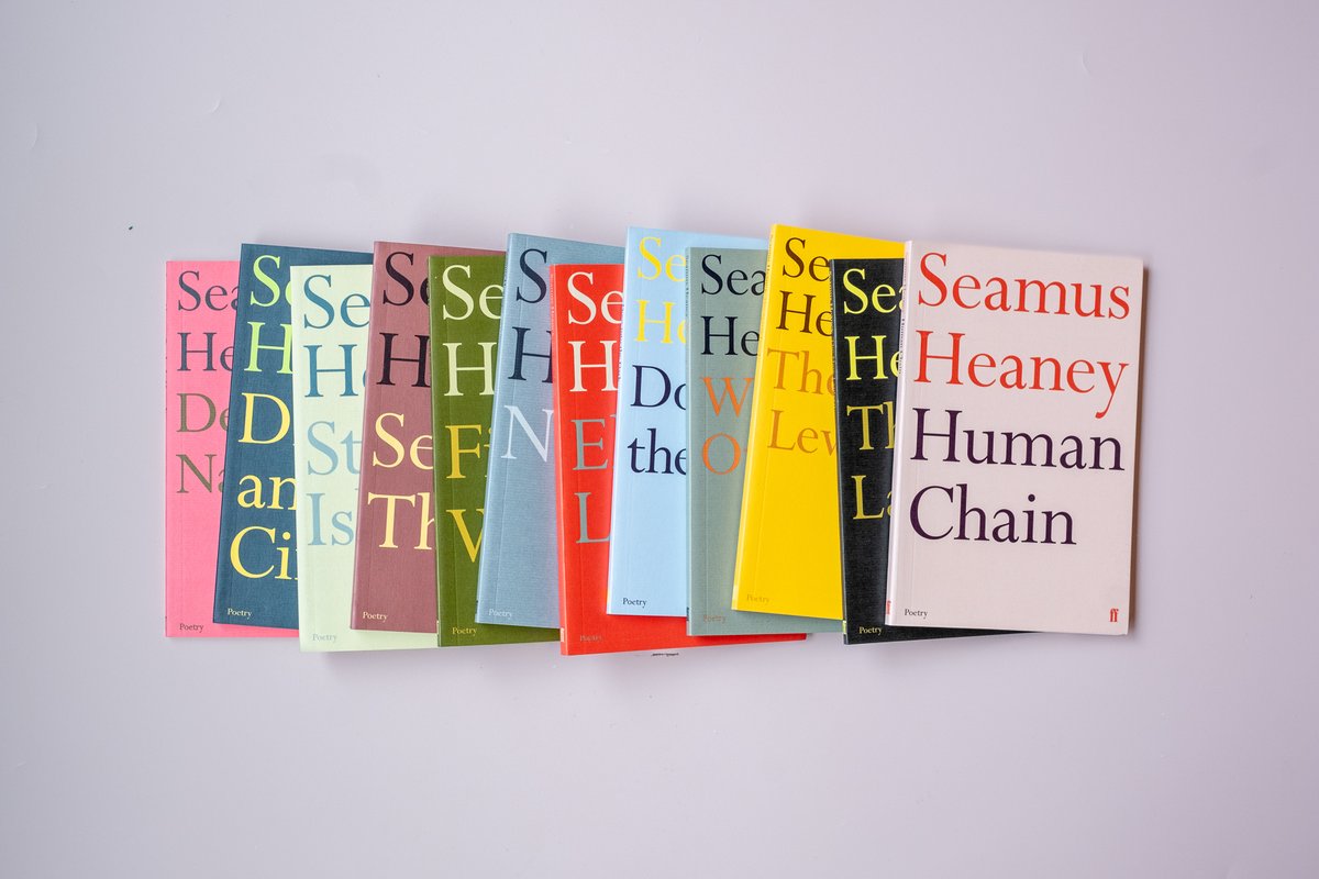 Seamus Heaney’s twelve poetry collections in paperback, all with Faber’s beautiful typographic poetry covers. Available now as a bundle on the Faber Shop. faber.co.uk/product/seamus…