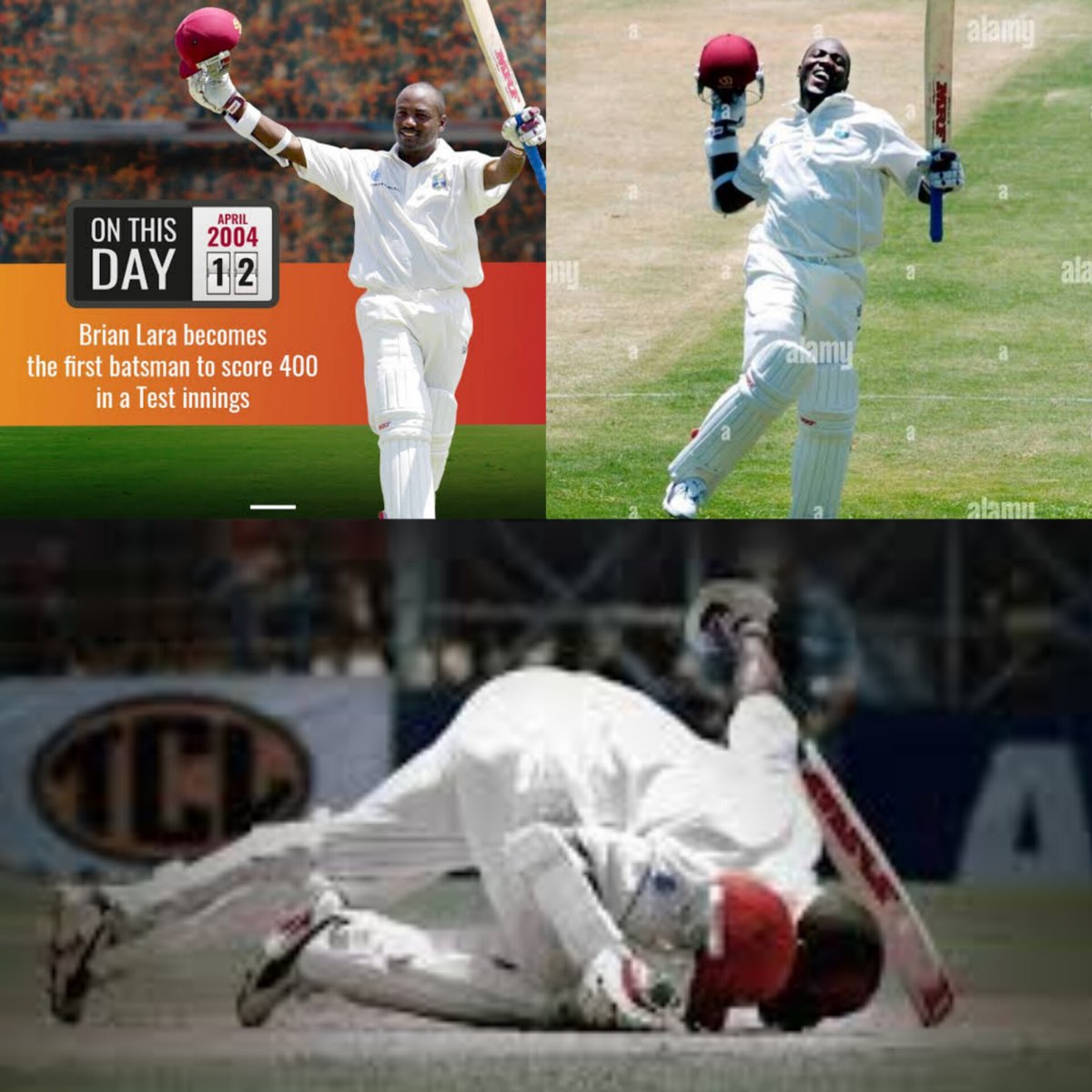 April 12 marks a historic moment in cricket as Brian Lara smashed a record-breaking 400 runs in a single Test innings against England in 2004. A legendary feat that will forever shine in cricket history! 🏏🔥 #BrianLara #CricketHistory #LSGvDC #IPL2024