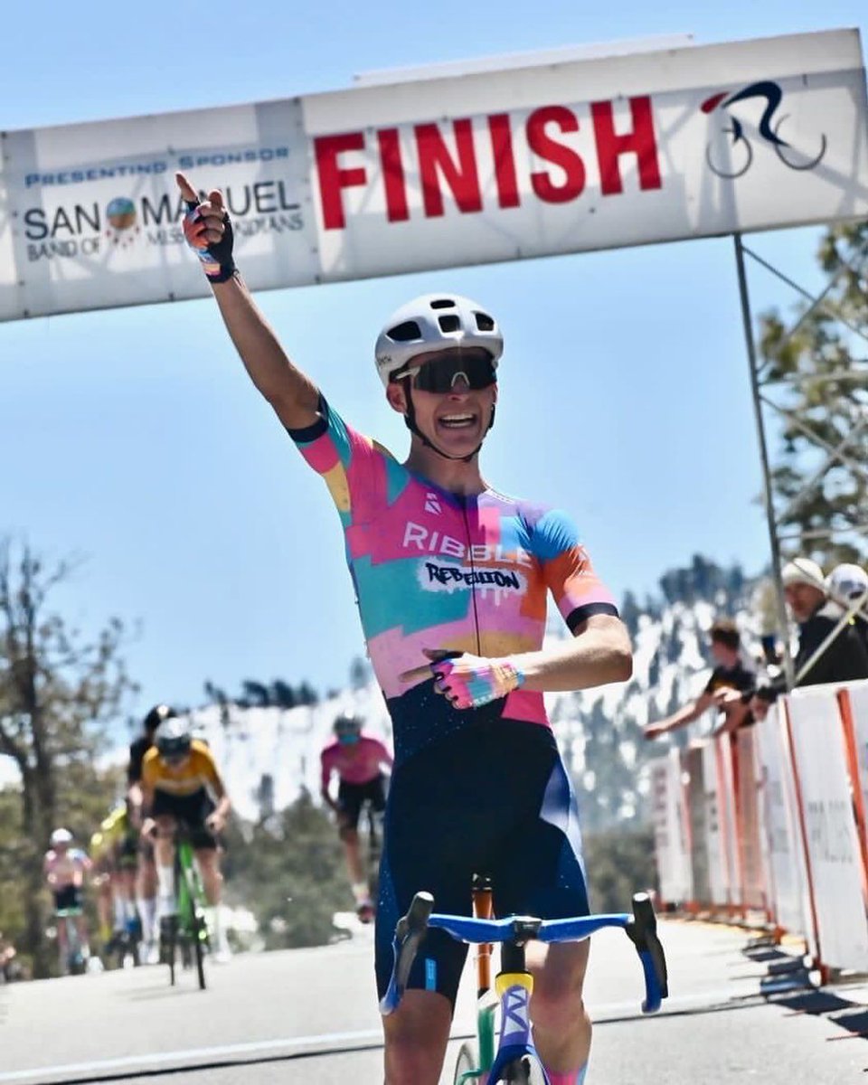 Aero always wins, even at 2600m. Cole Davis takes the DUB on Stage 2 of @redlandsClassic after his heartbreak around Highland yesterday. 50km climb, no stress for a crit team. This guy is ice-cold. 📸 @veloimages