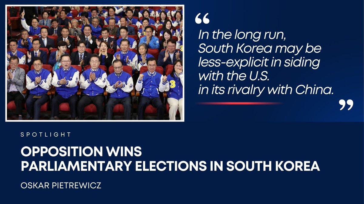 The opposition Democratic Party won the parliamentary elections in South Korea. @OskarPietrewicz writes on the significance of the election for South Korea’s domestic and foreign policy. ➡️ pism.pl/publications/o…