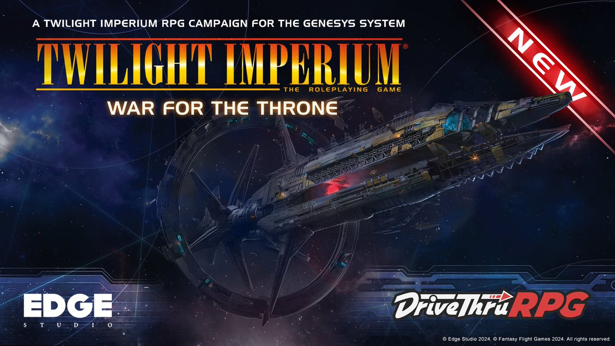 War comes to the throne of the Imperium! War for the Throne is available now from @edge_english Get it here: tinyurl.com/3a3kaz38 #TTRPGs #TwilightImperium