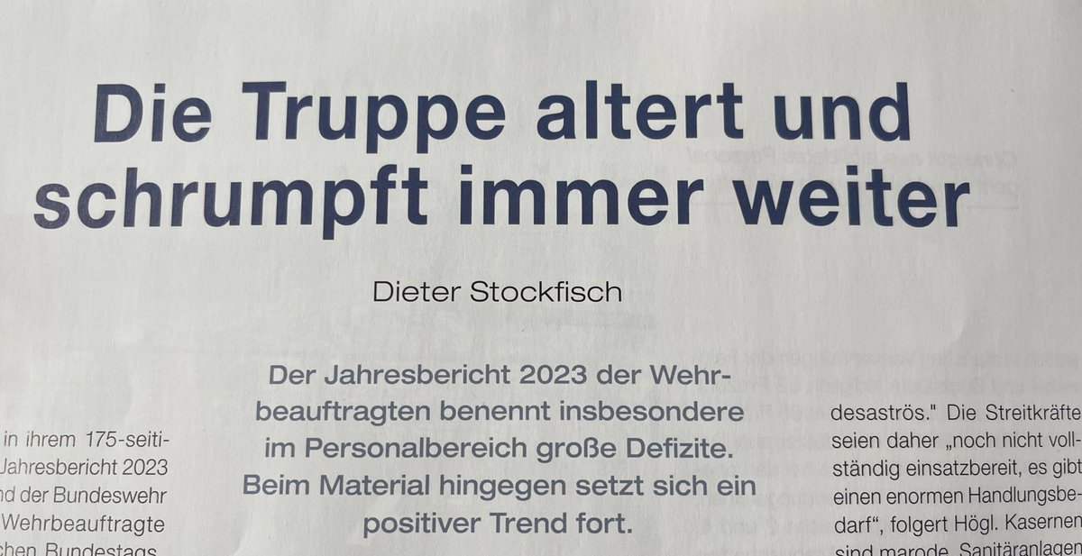 „Bei der Marine waren von 14.510 militärischen Dienstposten nur 11.417 besetzt (79%). Manche Fregatten verfügen nur über die Hälfte der vorgesehenen Besatzung.“ Aus: @MarineforumOn, S. 15.