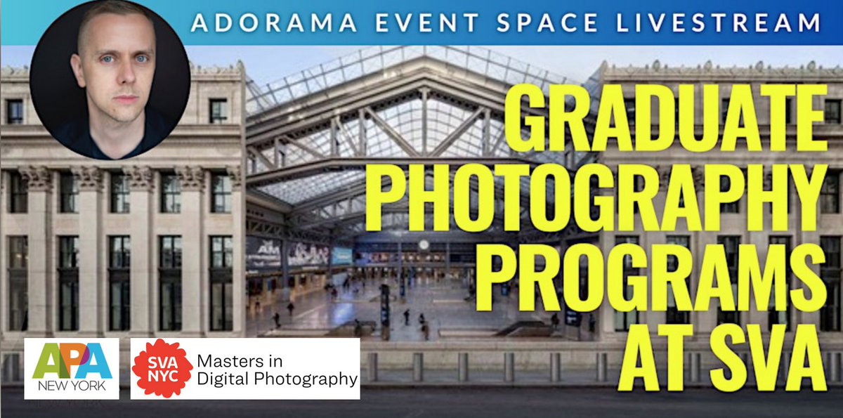 NEW FREE EVENT: Thursday, April 18 at the @adorama Event Space: Graduate #Photography Programs at @SVA_News. Learn abt the creative possibilities to develop your technical craft, your skills as a working pro &more ny.apanational.org/events/entry/g… #photographers #ProfessionalDevelopment