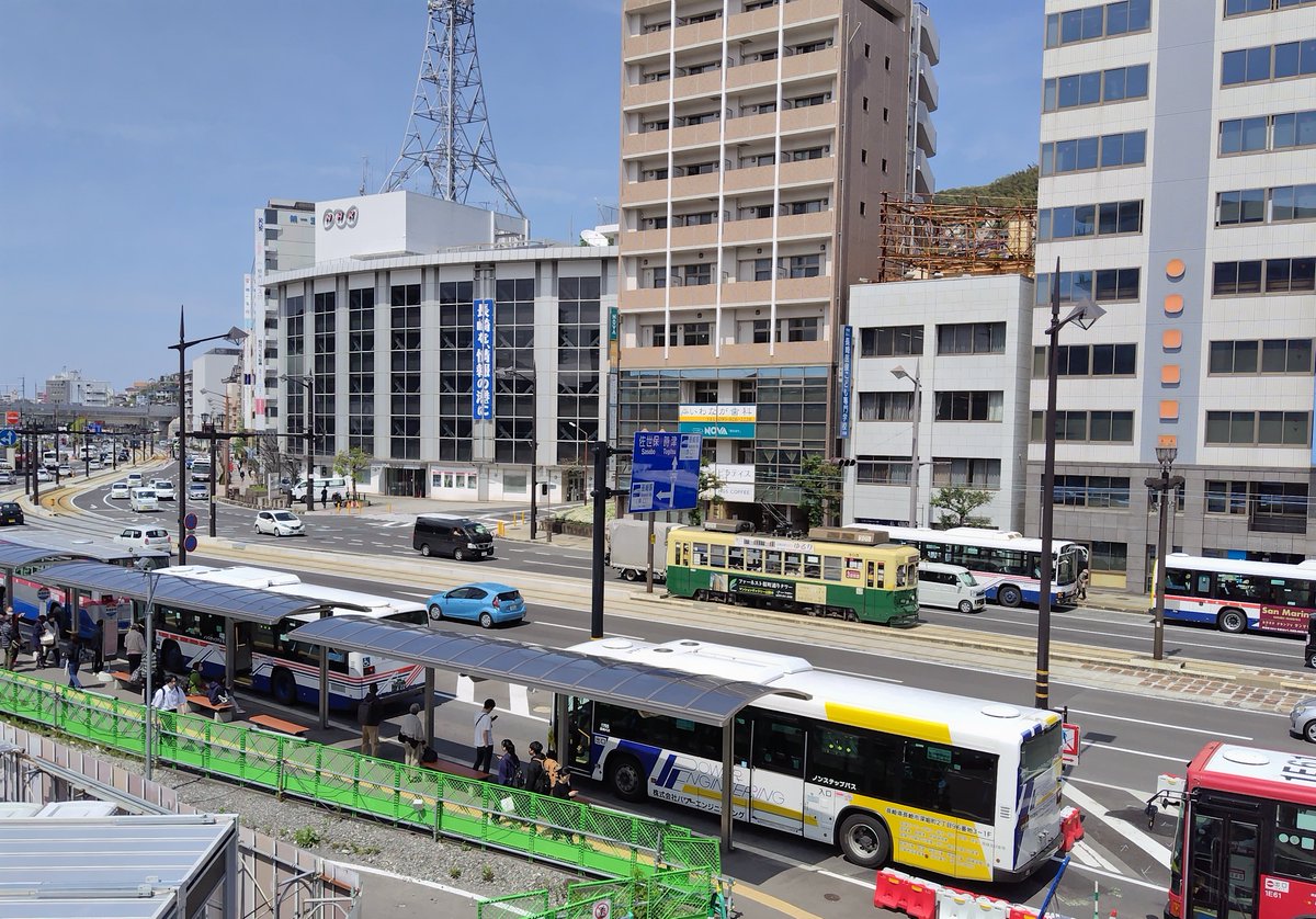 長崎駅前の陸橋より撮影 これはいい眺めでした ＃路面電車　#鉄旅　#長崎