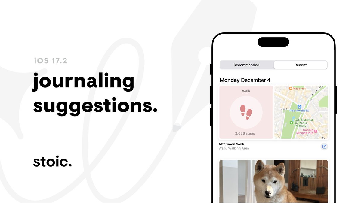 If you're still using Apple's Journal app, you can get their best feature (Journaling Suggestions) in stoic along with way many more guided journals and features 😌 Try it today → get.stoic.li