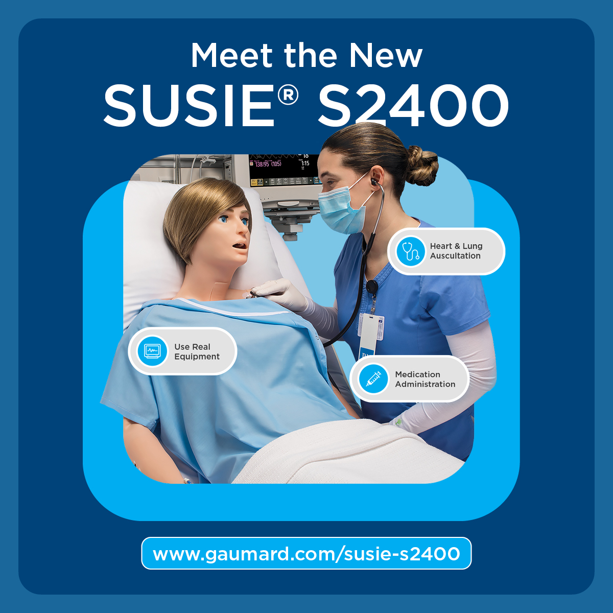 #DYK The SUSIE S2400 simulates central venous catheter care, aiding in dressing, flushing, and medication administration. Its reusable design reduces training costs while offering hands-on clinical skill development, boosting confidence and proficiency for comprehensive training.