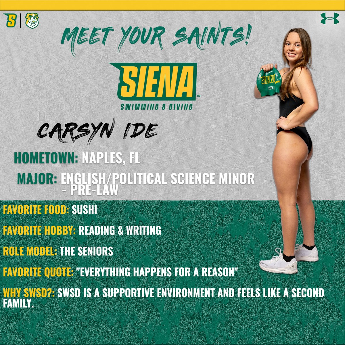 👋 MEET YOUR RETURNING SAINTS 👏 

Get to know rising sophomore Carsyn Ide!    

#MarchOn x #SienaSaints