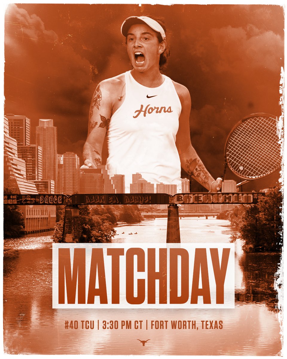 It's MATCH DAY in Fort Worth! Get your Horns up! 🎾 linktr.ee/TexasWTN #HookEm 🤘🎾