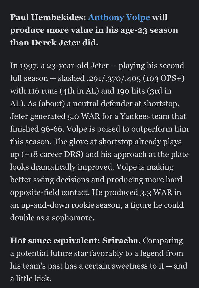 The emergence of Anthony Volpe has been a MASSIVE development for the Yankees. 🔗 tinyurl.com/4uca79jm