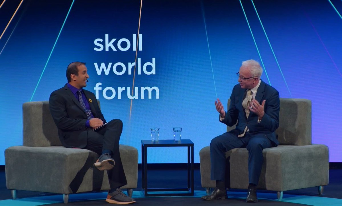 Last Mile Health co-founder @rajpanjabi and Global Fund CEO @PeterASands bring global health center stage at #SkollWF. Their shared initiative to drive impact at scale? Africa Frontline First. Learn more: africafrontlinefirst.org