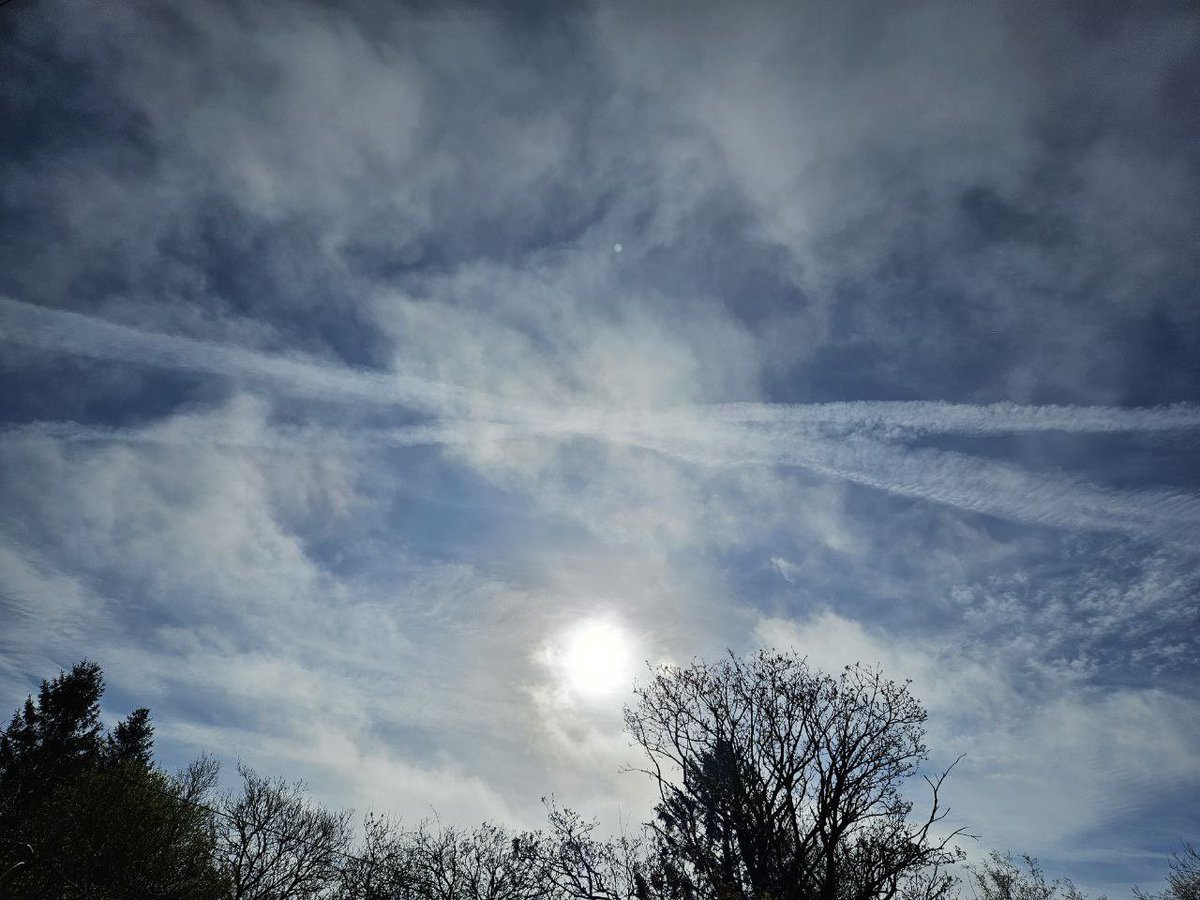 From a fellow sky watcher who writes “Spraying us so badly in Somerset... Sun comes then is all gone every day!! Psychological warfare ....” I think we can all agree…. #chemtrails