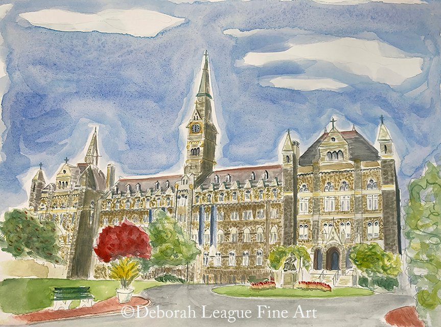 It's graduation time! #watercolor #alumnigift  #watercolorpainting #ayearforart #painting #GeorgetownUniversity #HealyHall #historicbuilding #landmark #architecture #wallart #homedecor #giftideas #greetingcards #BuyIntoArt #totebags #coffeemug 

ART - deborah-league.pixels.com/featured/healy…