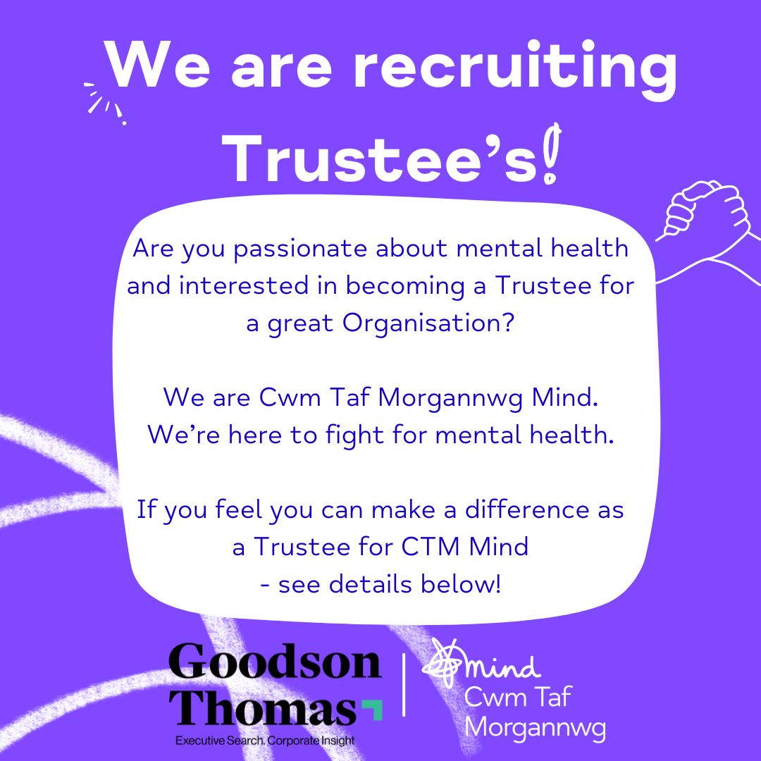 #CTMMind IS NOW #RECRUITING TRUSTEE'S!
For an informal discussion and a copy of the Candidate Pack, contact the Goodson Thomas team on 029 2167 4422 or info@goodsonthomas.com.
To apply please submit your CV and covering letter to: 
goodsonthomas.com/view-job/17099…
goodsonthomas.com/cy/view-job/17…