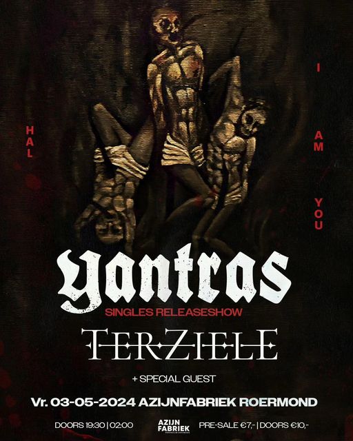 NMTHYPE's tweet photo. Spits maar gauw de oren, want aanstormende doom machine #Yantras uit Roermond dropt een aardverschuivende dubbelsingle! I Am You gaat gepaard met een releaseparty in #Azijnfabriek op 3 mei, dus laat alles even vallen en hoor die vettige verdoemenis nu via: https://t.co/mvgMjK76H4 https://t.co/NAiHSbuBE2