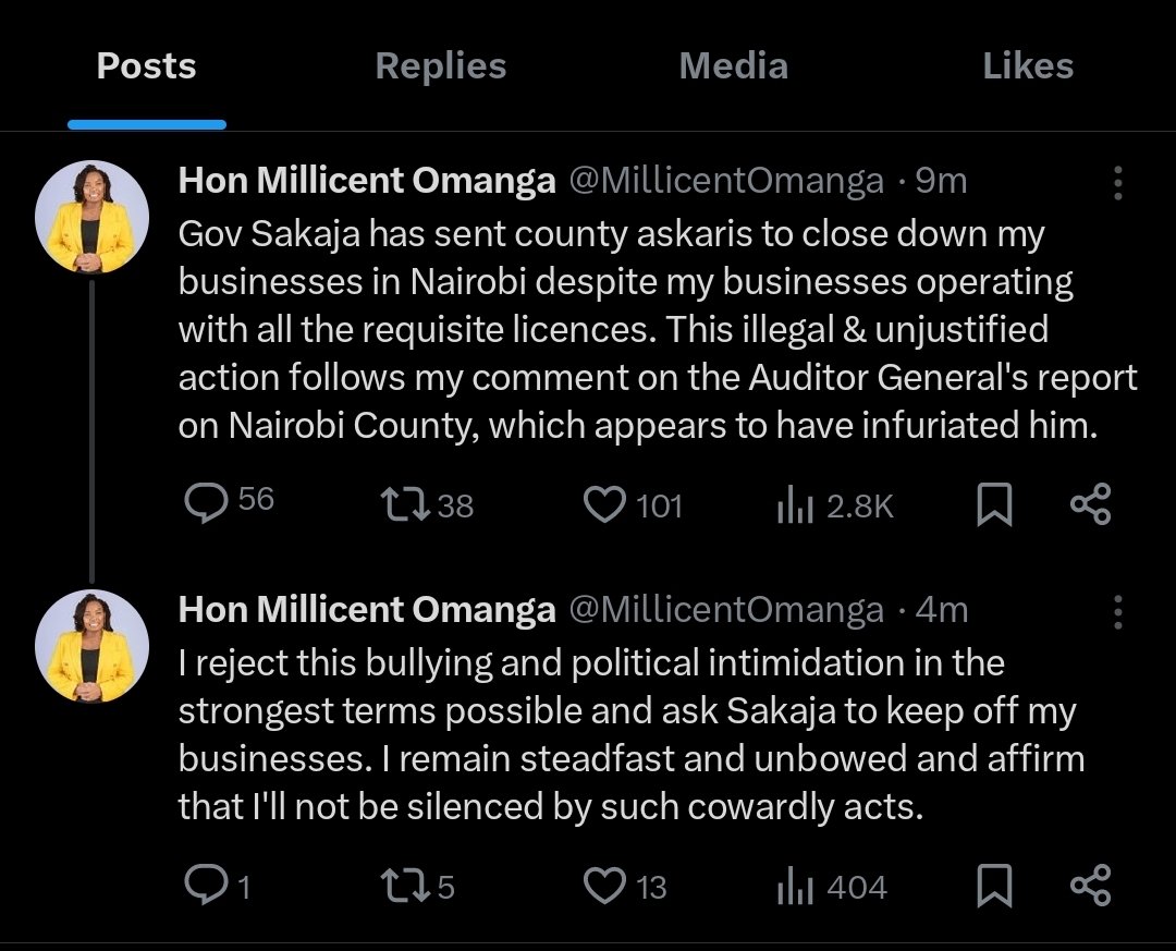 BREAKING NEWS: Interior CAS nominee Millicent Omanga has decided that she will only fear God and hot porridge, and we will be there no matter what.