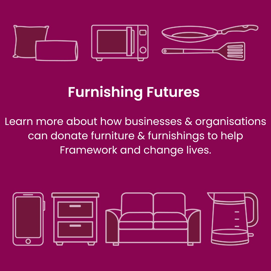 Framework's new Furnishing Futures programme is transforming lives & giving a new lease of life to quality furniture & appliances 🛏️🪑 Read our blog to learn how businesses & organisations can join in: ow.ly/g39R50Re5Ut #FurnishingFutures