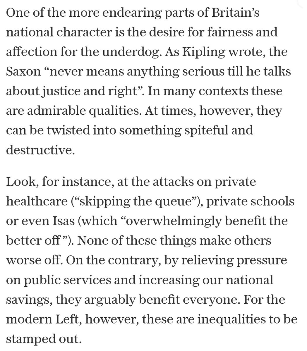 My latest, on how Britain's love of fairness is turning into a drag on growth: telegraph.co.uk/business/2024/…