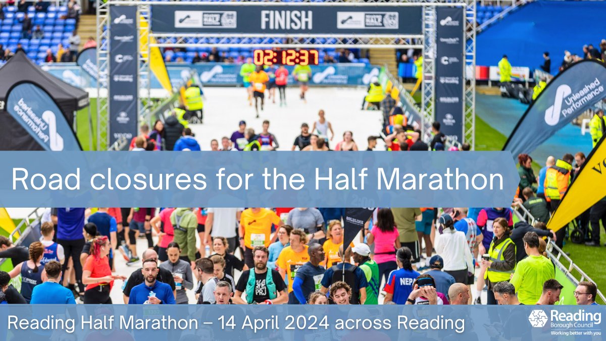 🏃‍♀️ The @readinghalf marathon and Green Park Challenge returns on Sunday 14 April We are advising residents and visitors to plan ahead and allow extra time for any journeys ➡ rdguk.info/MOZwp