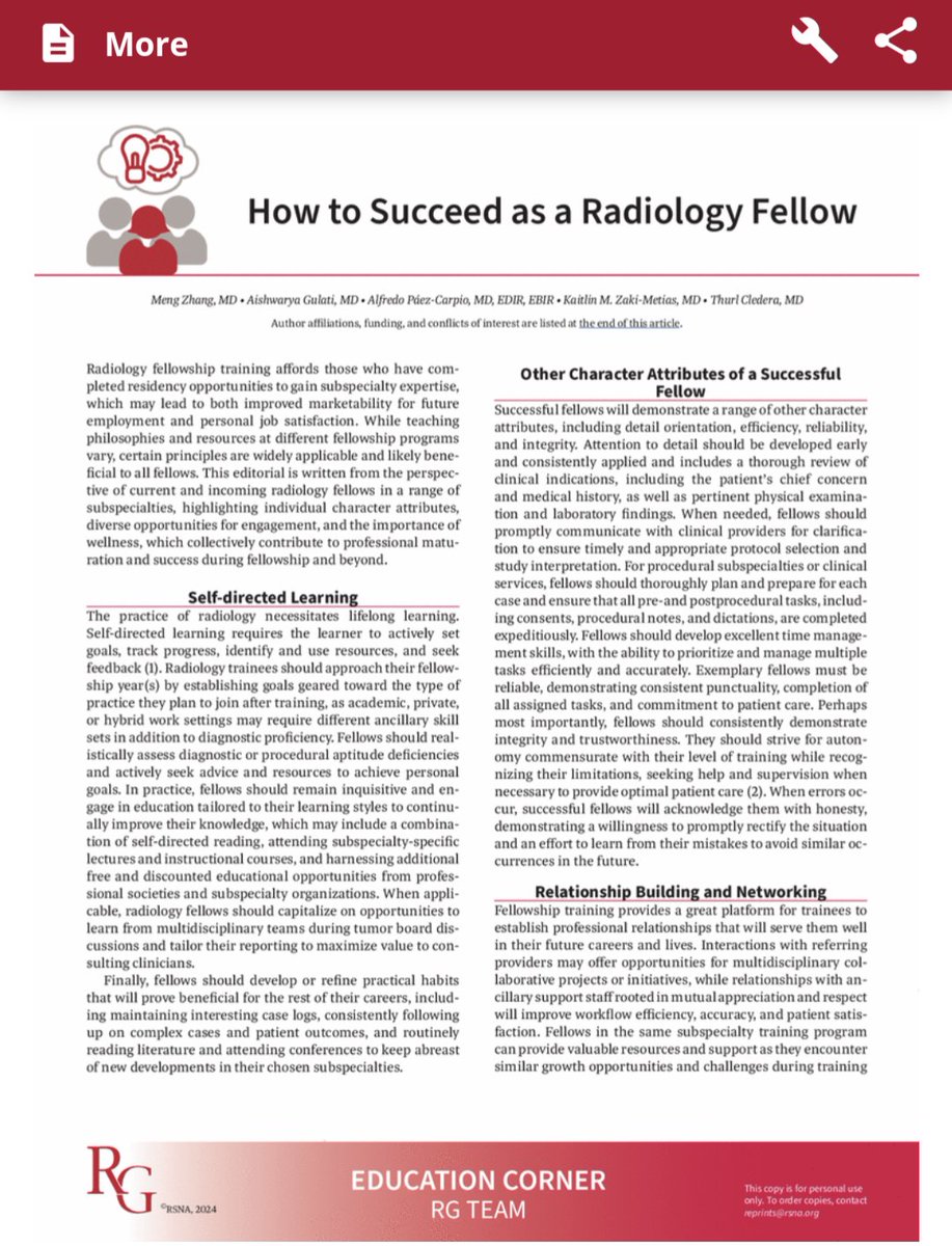 Out of the hoven. Our take on how to maximize your time as a trainee pubs.rsna.org/doi/10.1148/rg… A pleasure to work with such a talented team @thurlcledera @TheAishG @kzakimetias Meng Zhang @RadioGraphics @RadG_Editor @PBalthazarMD @cookyscan1 @SERVEI_ERF @residentesSERAM