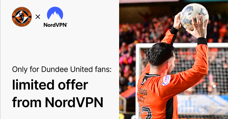 dundeeunitedfc's tweet photo. 🚨Win two tickets to our final home match of the season! 🤩

To enter:
1️⃣ Follow @NordVPN
2️⃣ Hit “Repost.” 

Winner announced on April 17th 🗓️ 

Don’t have NordVPN yet? Get 70% off + 4 extra months with the code  𝐓𝐄𝐑𝐑𝐎𝐑𝐒𝐃𝐄𝐀𝐋 👇