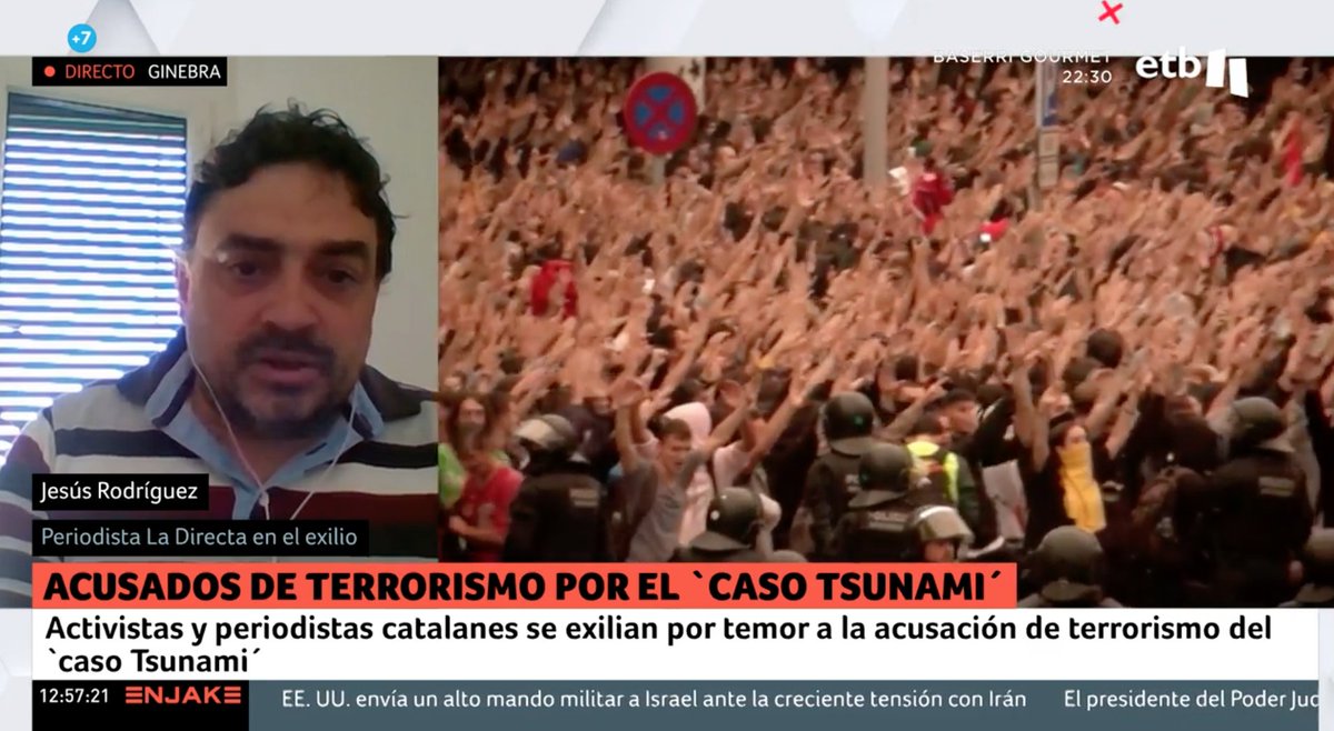 🔴📺 @albertmartnez, periodista 'Los pasos que ha dado el juez últimamente, es lo que me ha hecho finalmente tomar la decisión de consolidar mi estancia en Ginebra en situación de exiliado' #EnJakeETB ➡️eitb.eus/es/television/… @Xlapitz