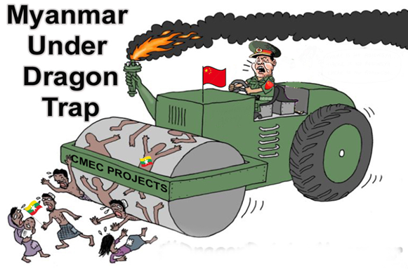 Myanmar Under Dragon Trap! #China's drive for dominance traps #Myanmar in debt through projects like CMEC, threatening democracy and human rights.