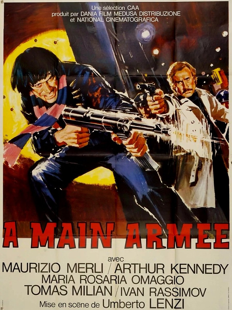 French film poster for #RomeArmedToTheTeeth aka #TheToughOnes #RomaAManoArmata  (1976 - Dir. #UmbertoLenzi) #MaurizioMerli #ArthurKennedy #TomasMilian #IvanRassimov