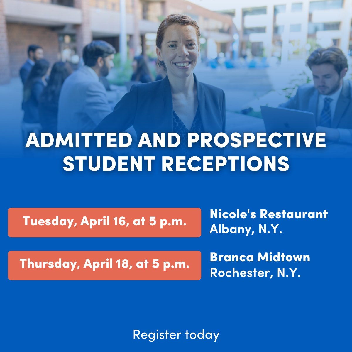 Our admitted and prospective student receptions are only a few days away! Register for a city near you: 

April 16 at Albany: ms.spr.ly/6014cQB2Q

April 18 at Rochester: ms.spr.ly/6015cQB2v

#UBuffalo #UBMgt #UBMBA